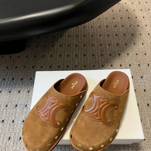 Celine Brown Suede Flats - Picture 1 of 3